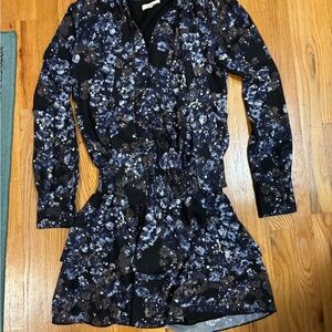 Parker Black Floral Long-Sleeve Dress